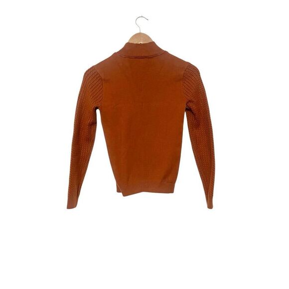Elie Elie Tahari Rust Orange Crewneck Fitted Pullover Sweater Size Small - Picture 3 of 5